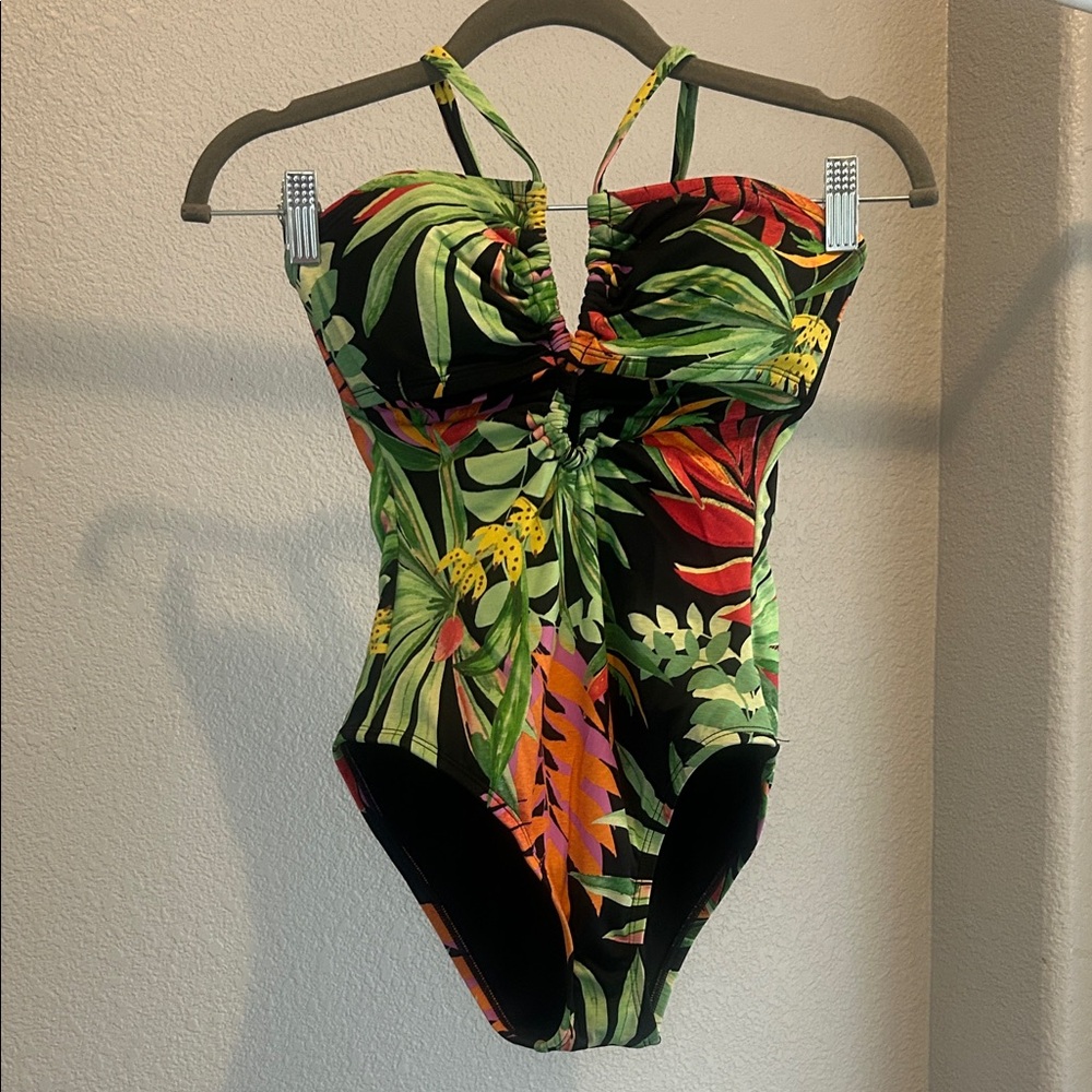 Tropical Leaf Print Swimsuit by Sofia Vergara size XS (0-2) NWOT
